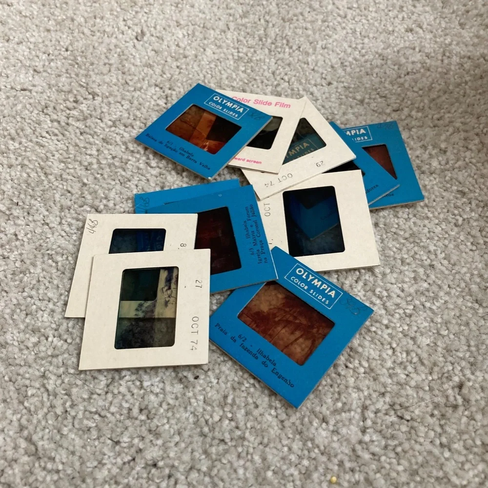 Lot of 9 vintage 1974 Ilhabela Brazil travel slides